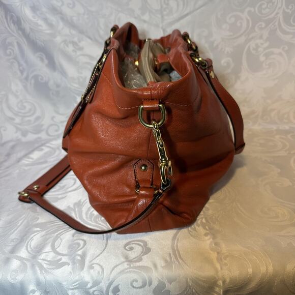Coach Ashley Carryal Leather Satchel Bag Burnt Orange Shoulder Tote Purse - Picture 3 of 11